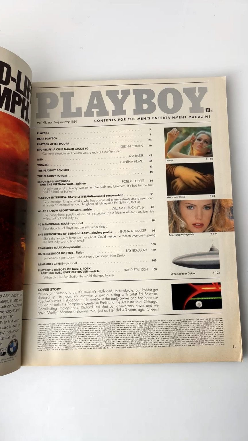 Playboy January 1994 Fortieth Anniversary Issue Collector's Edition