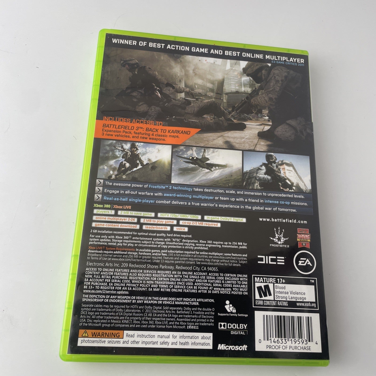 Battlefield 3 -- Limited Edition (Microsoft Xbox 360, 2011)