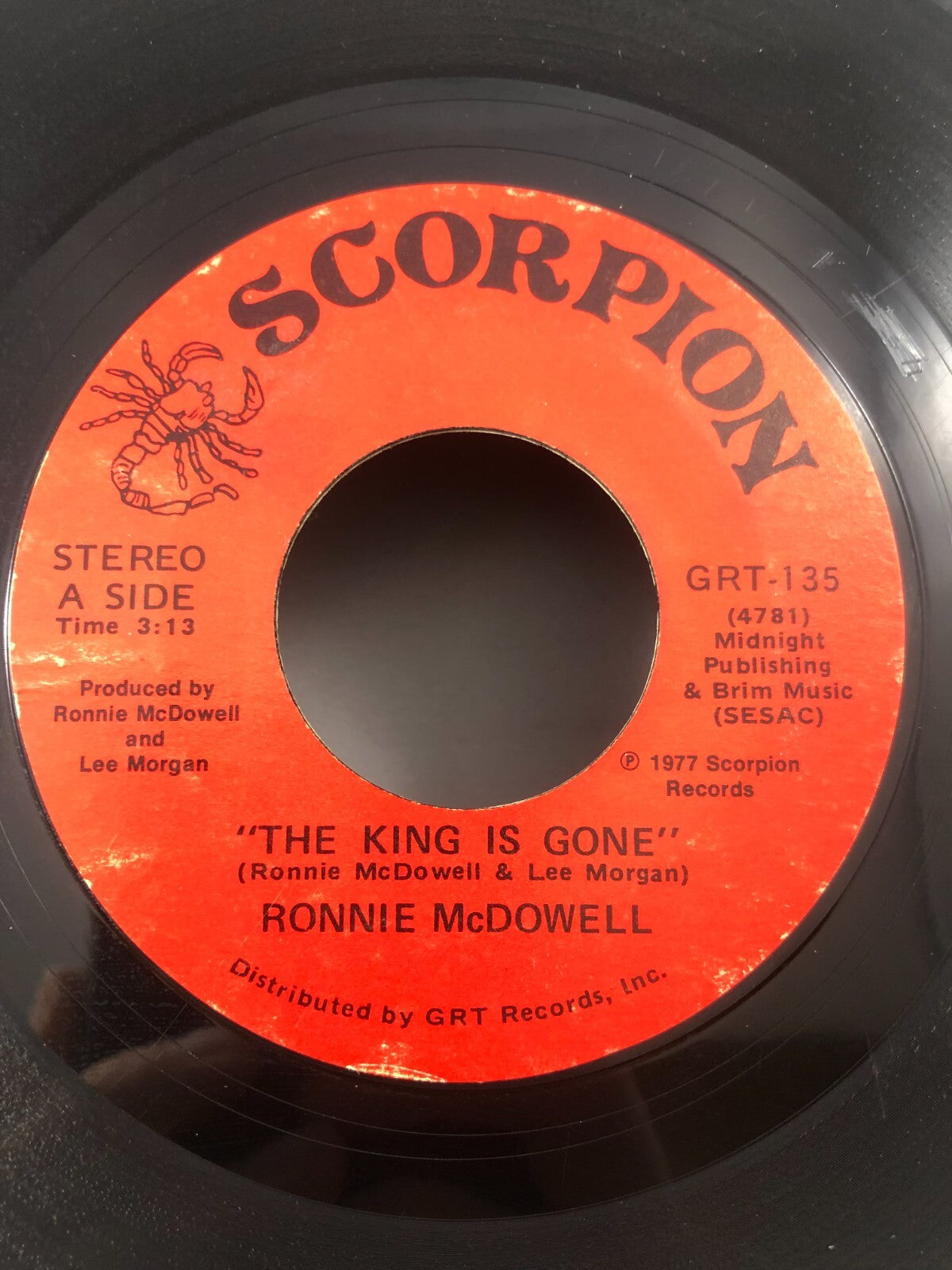 1977 G+ Ronnie McDowell-King Is Gone/Walking Through Georgia In The Rain45