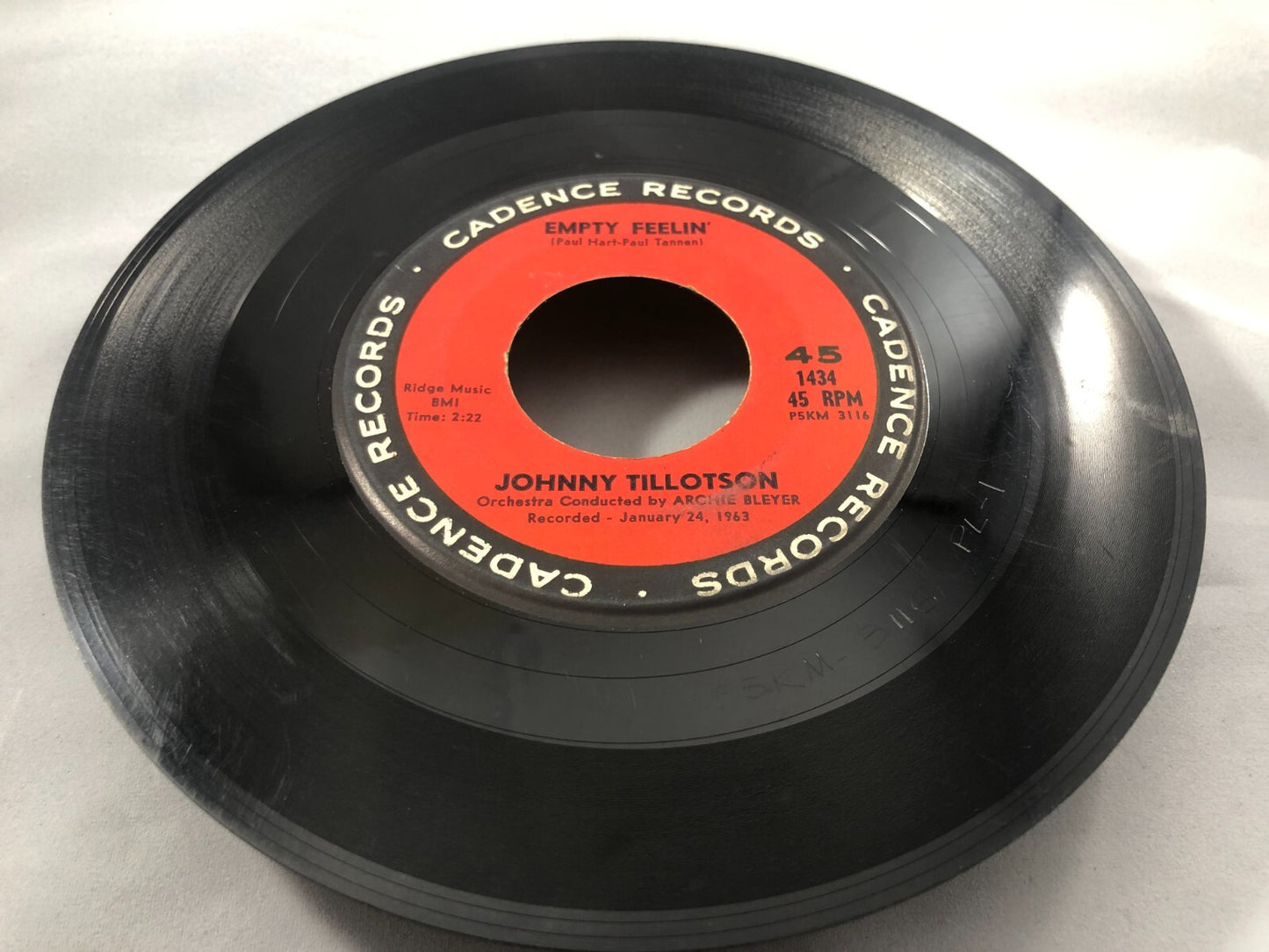 JOHNNY TILLOTSON  45 Cadence 1960'S  POP  funny time slips  FIRST PRESS  G
