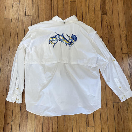 Cottonseed Shirt Mens XL Fishing Sailfish Embroidery Outdoor Vent Mesh Performan