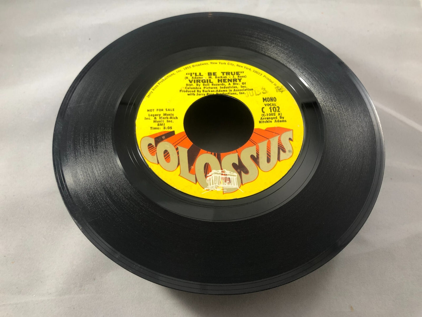 VIRGIL HENRY: I'll Be True US Colossus Northern Soul Promo 45 Hear VG RARE