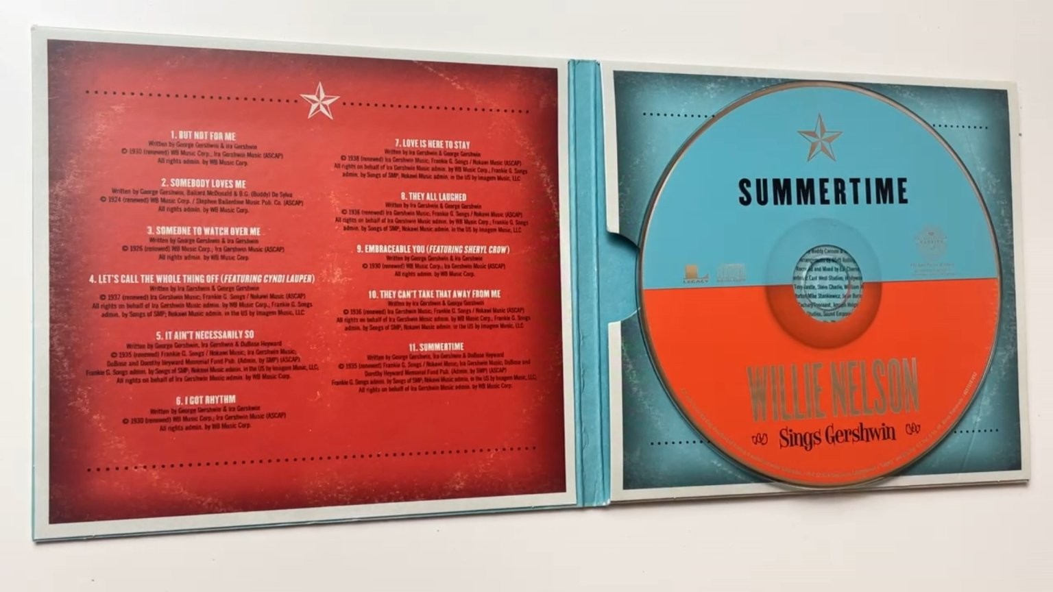 Willie Nelson - Summertime CD 2016 Features Sheryl Crow & Cyndi Lauper Jazz