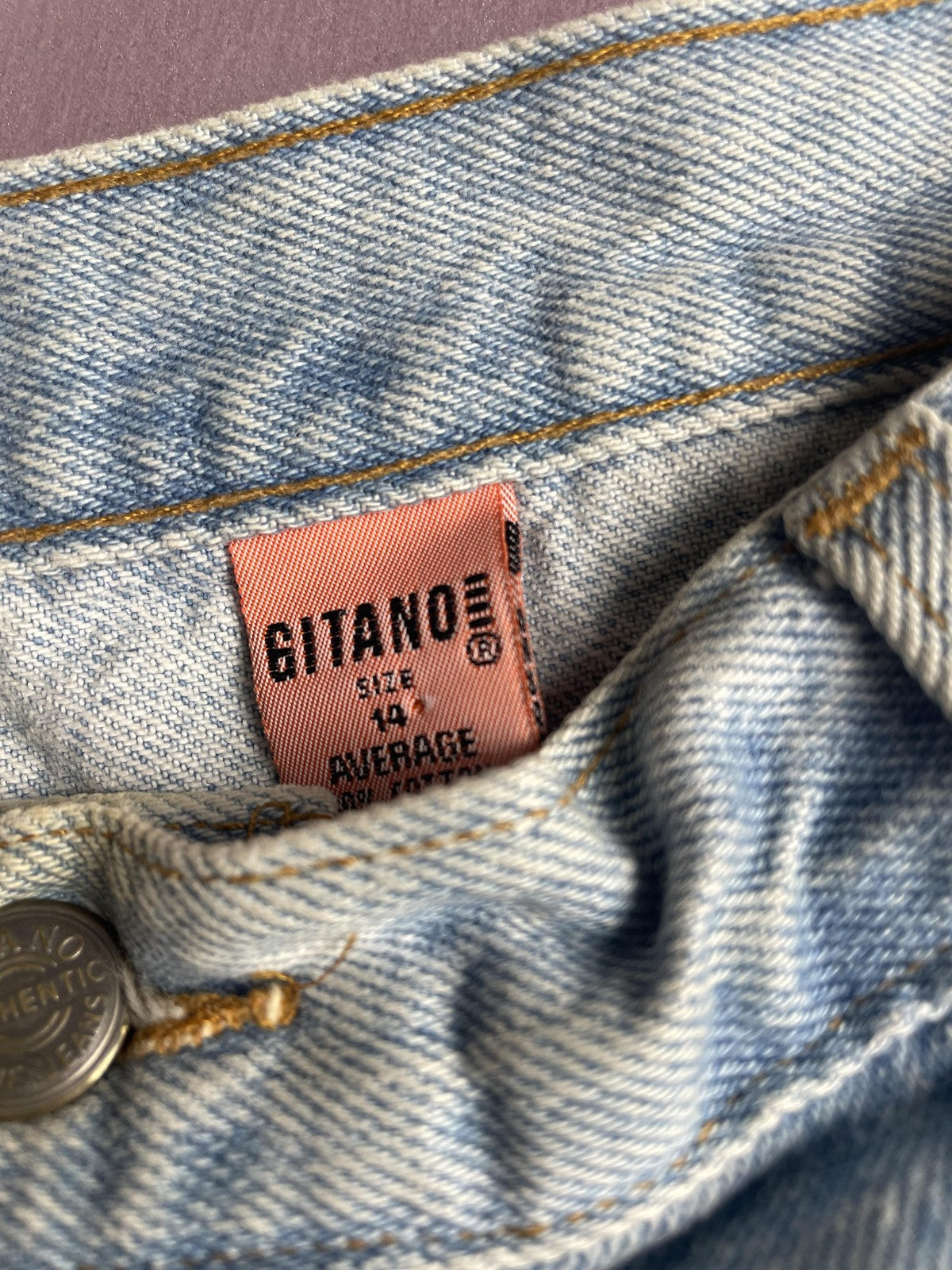 Vintage Gitano Jeans Womens 10 Blue Light Wash High Rise Mom Relaxed Denim 90s