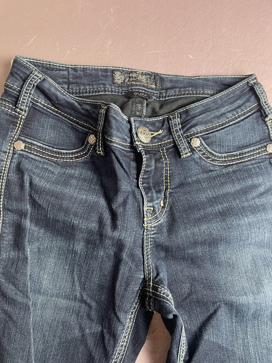 Silver Jeans Co Jeans Womens 26 Blue Suki High Super Skinny Dark Wash Stretch