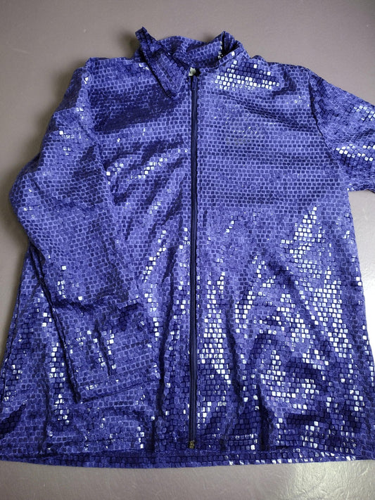 Vintage MaxiMa Jacket Womens Medium Purple Sequin Zip Up Dance Stage Costume