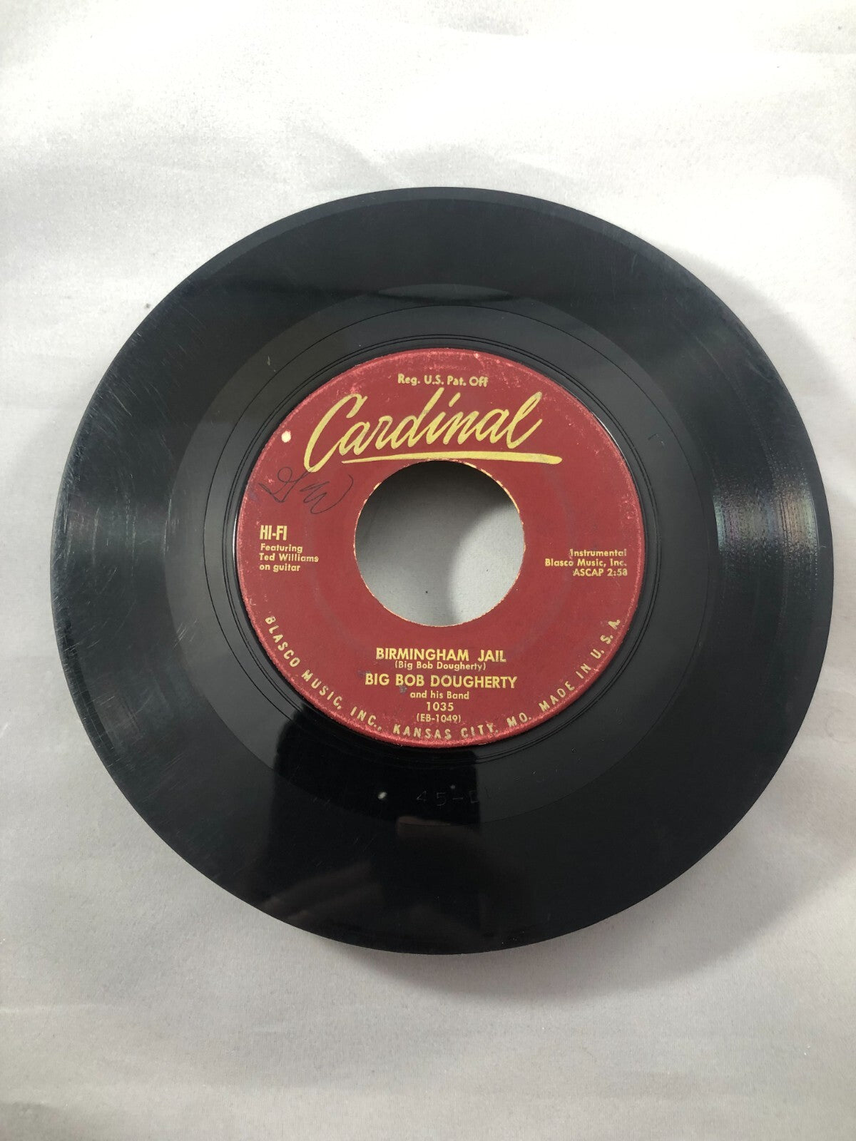 KANSAS CITY BLUES 1955 BIG BOB DOUGHERTY Rock Me A Boogie/Birmingham Jail 45rpm