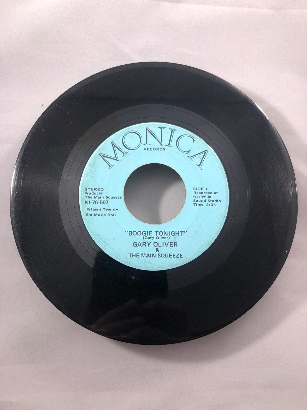 Rare R&B 45 - Gary Oliver & Main Squeeze - Boogie Tonight - Monica Records G+