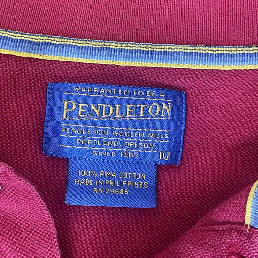 Pendleton Polo Shirt Mens Large Red 100% Pima Cotton Short Sleeve Casual Classic