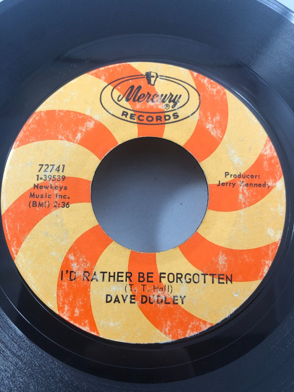 Country 45 Dave Dudley - I'D Rather Be Forgotten  Anything Leaving Town Today VG