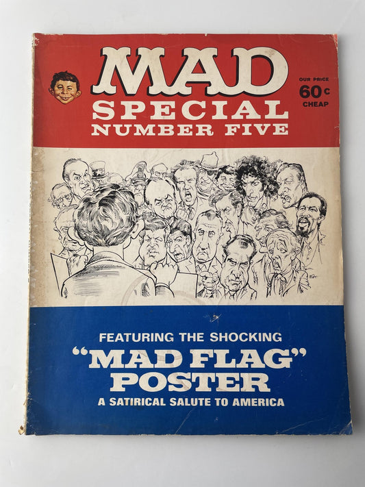 Vintage MAD Special Number Five Magazine 60s Satire Mad Flag Poster Humor Comic