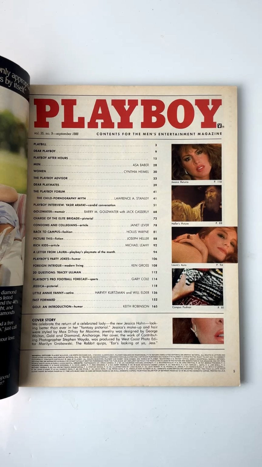 Playboy September 1988 Jessica Hahn Cover Interview Illustrated