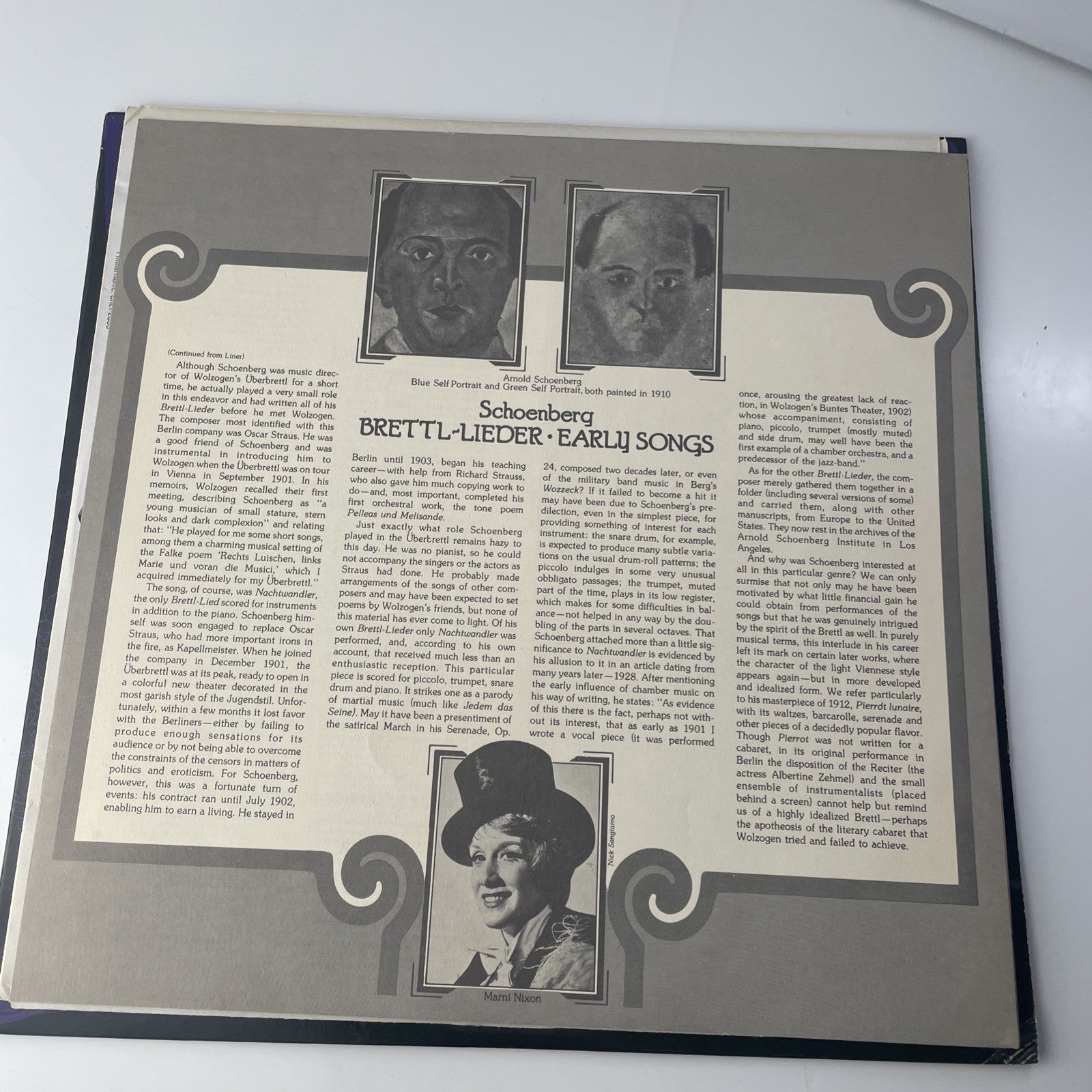 MARNI NIXON Cabaret Songs of Arnold Schoenberg 9 Early Songs 1893-1903 RCA LP