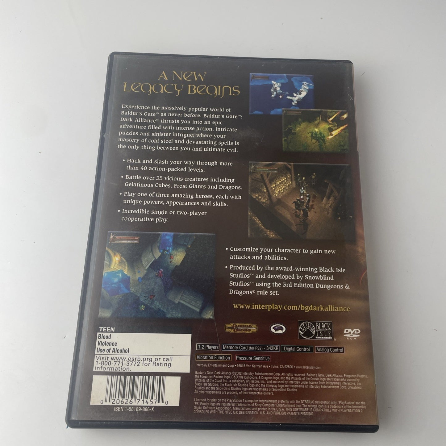 Baldur's Gate: Dark Alliance (PlayStation 2, 2005)  No Manual Greatest Hits