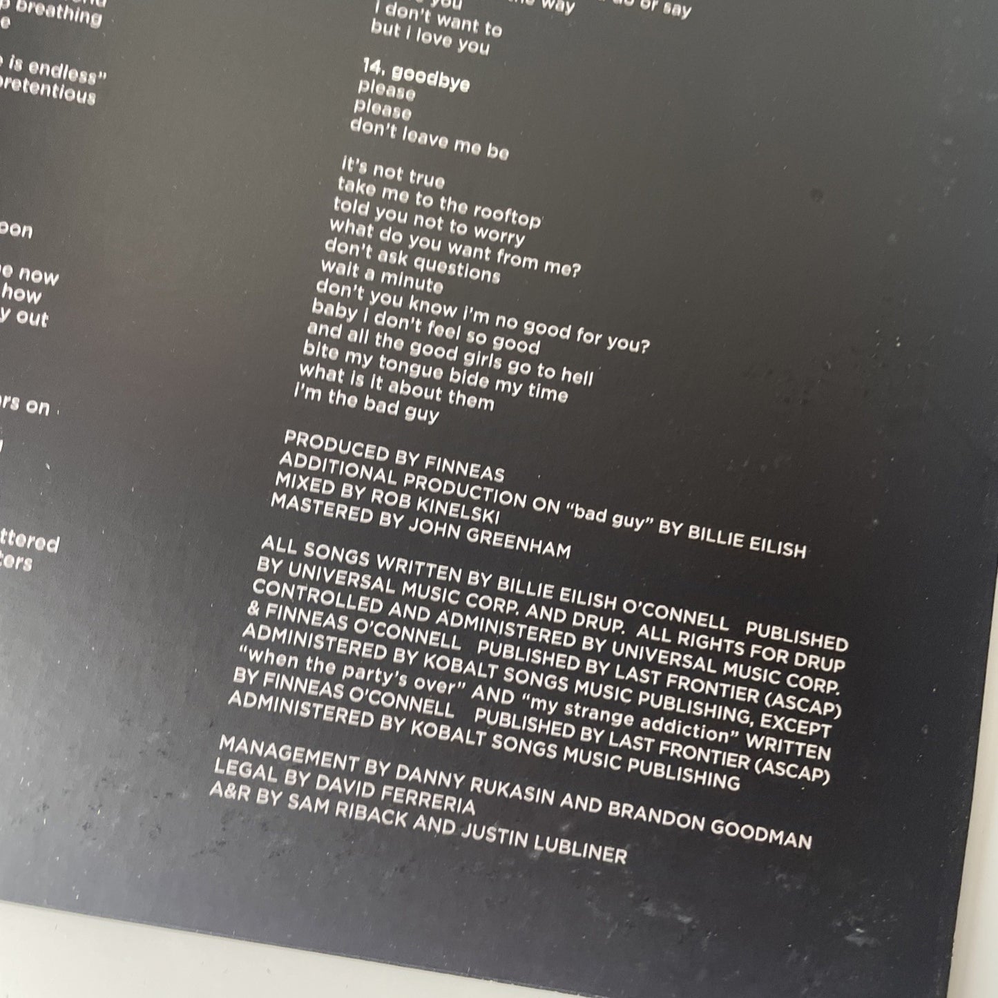 Billie Eilish-When We All Fall Asleep, Where Do We Go? Vinyl - Pale Yellow