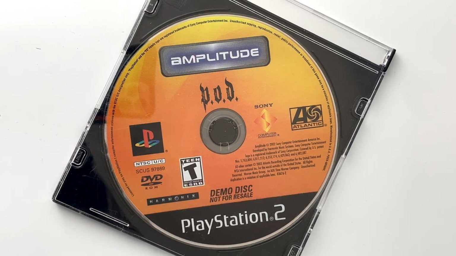 Amplitude P.O.D. Demo Disc PlayStation 2 Video Game NTSC U/C DISC ONLY MUSIC