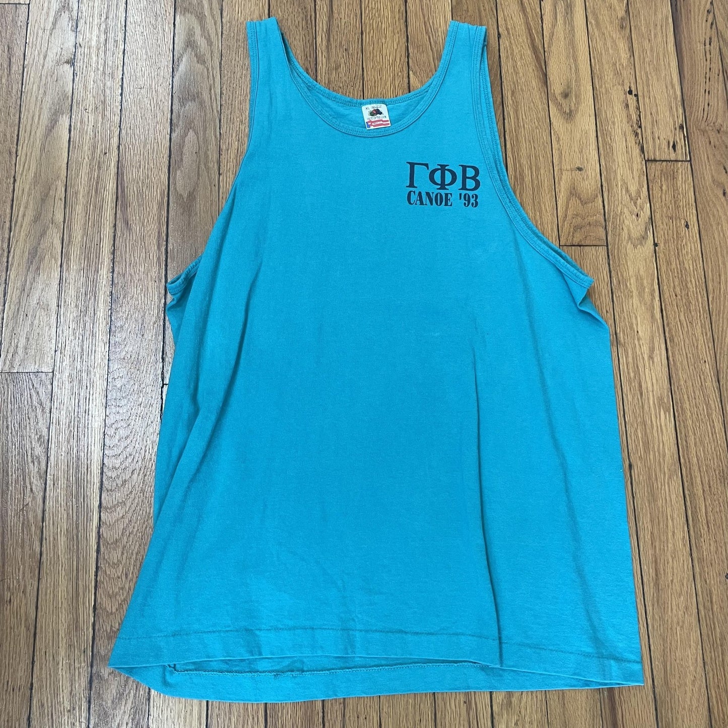 Vintage Gamma Phi Beta Shirt Womens XL Canoe 1993 Sorority Tank Top Made USA 90s