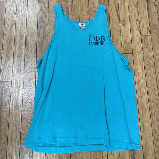 Vintage Gamma Phi Beta Shirt Womens XL Canoe 1993 Sorority Tank Top Made USA 90s