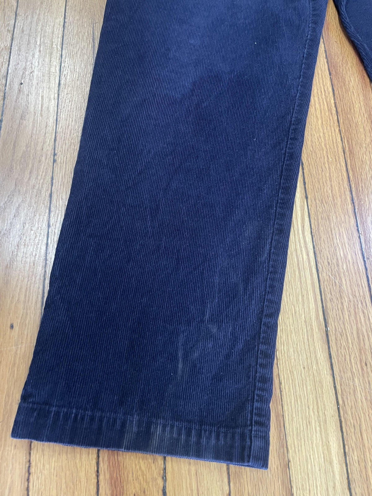 Haggar Pants Mens 38x30 Navy Blue Corduroy Classic Fit Cotton Casual Trousers