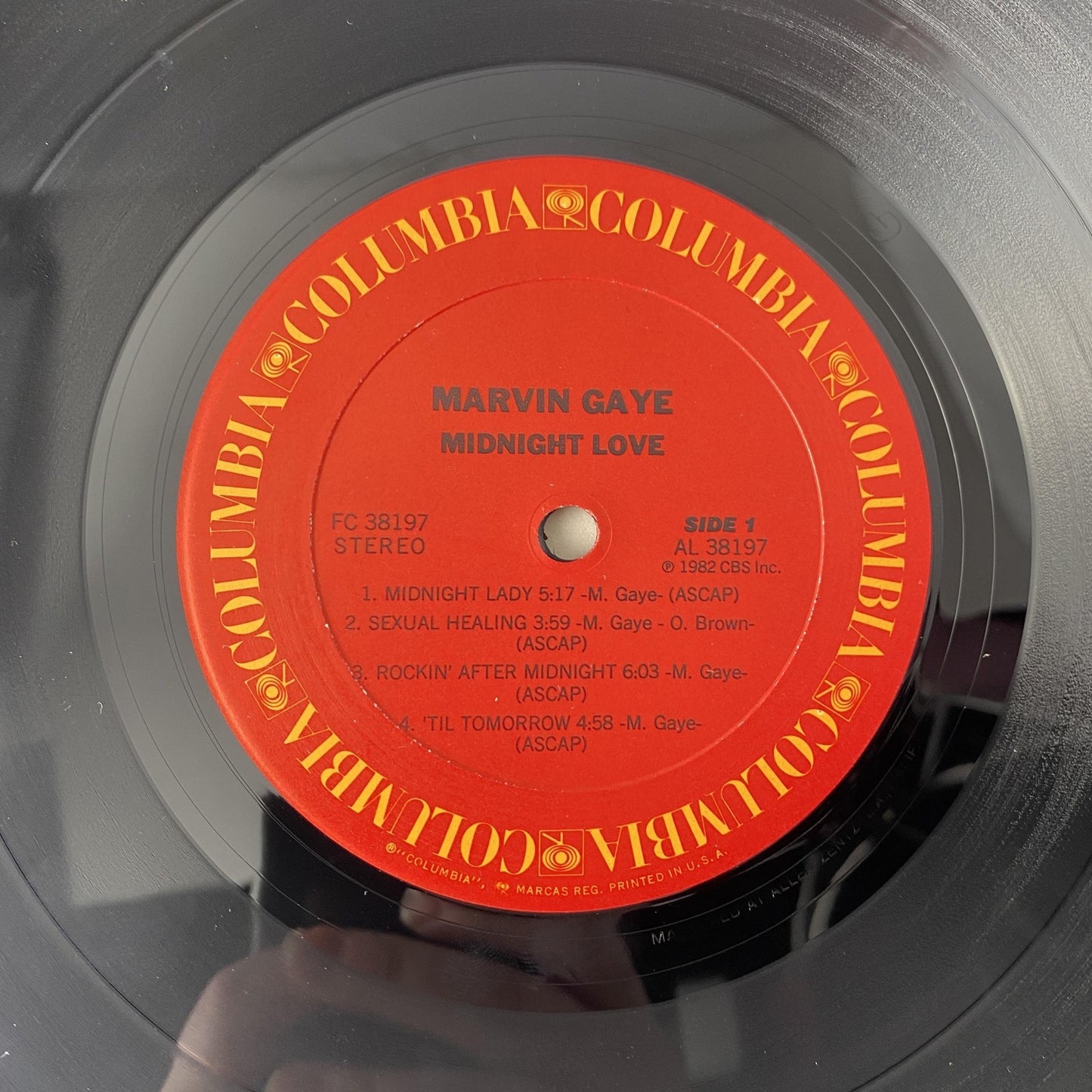 Vintage Marvin Gaye Midnight Love 12" Black Vinyl LP 1982 Columbia Soul Funk