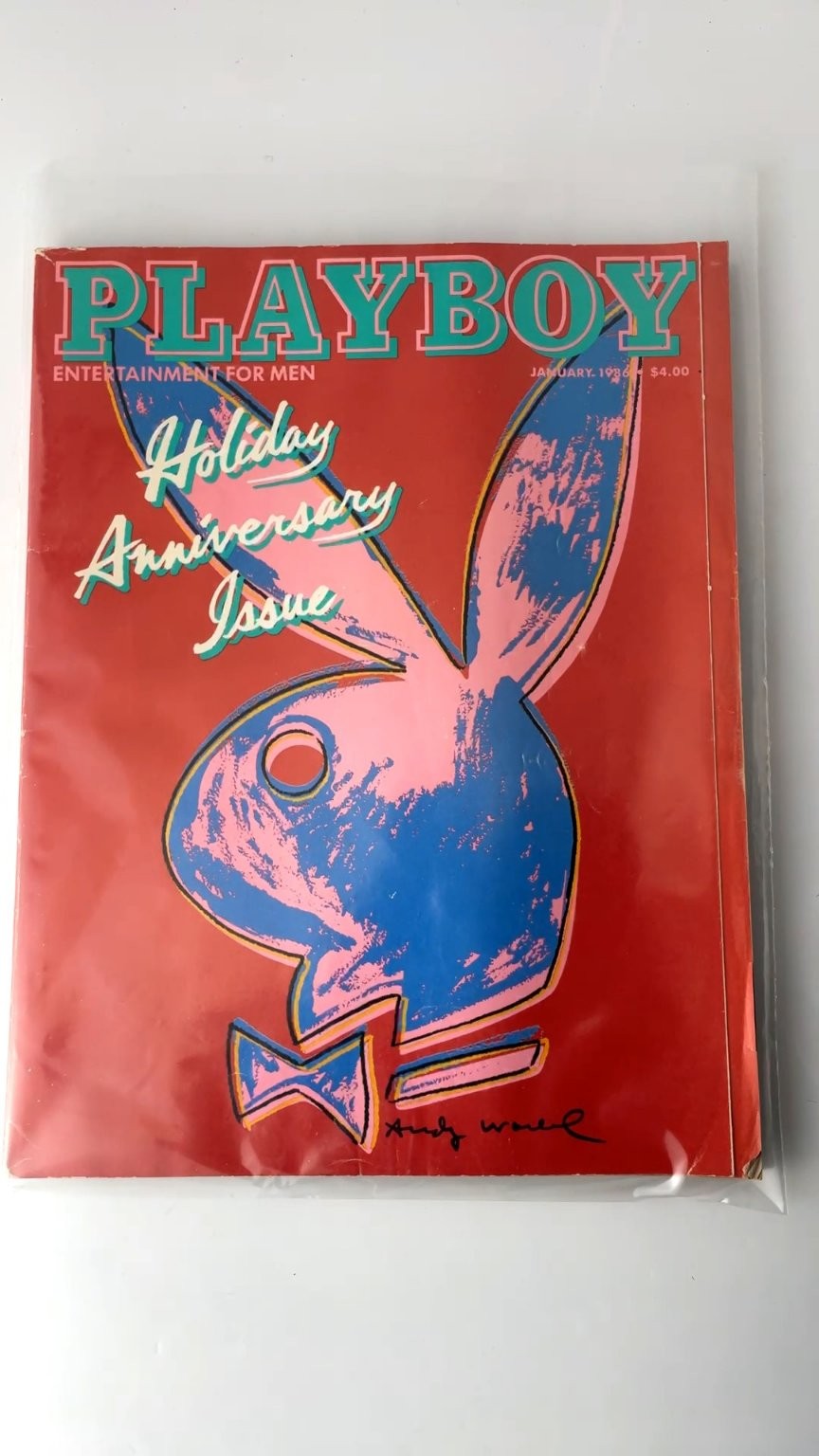 Playboy January 1986 Andy Warhol Cover Holiday Anniversary Issue