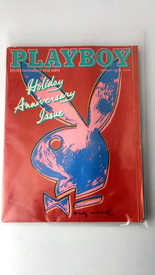 Playboy January 1986 Andy Warhol Cover Holiday Anniversary Issue
