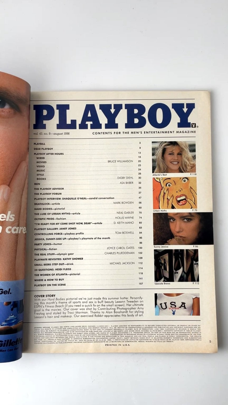 Playboy August 1996 Shaquille O'Neal Interview Illustrated Magazine