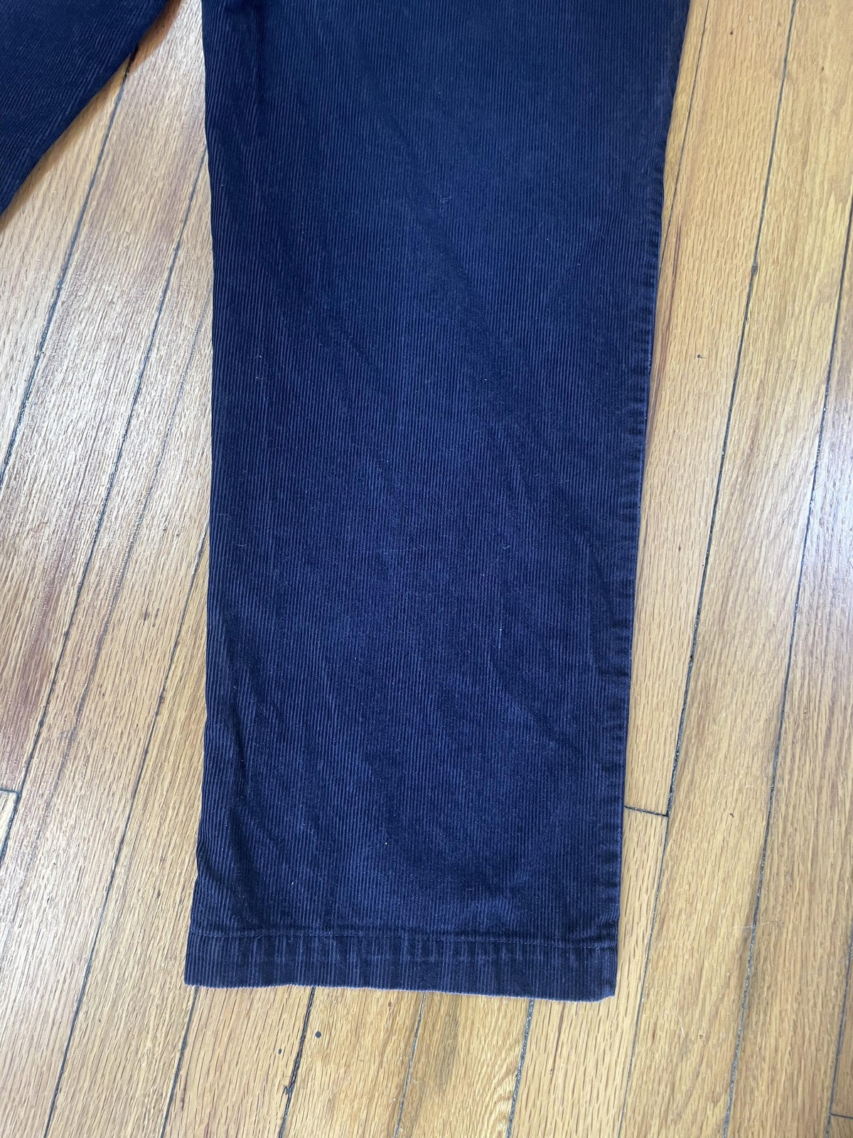 Haggar Pants Mens 38x30 Navy Blue Corduroy Classic Fit Cotton Casual Trousers