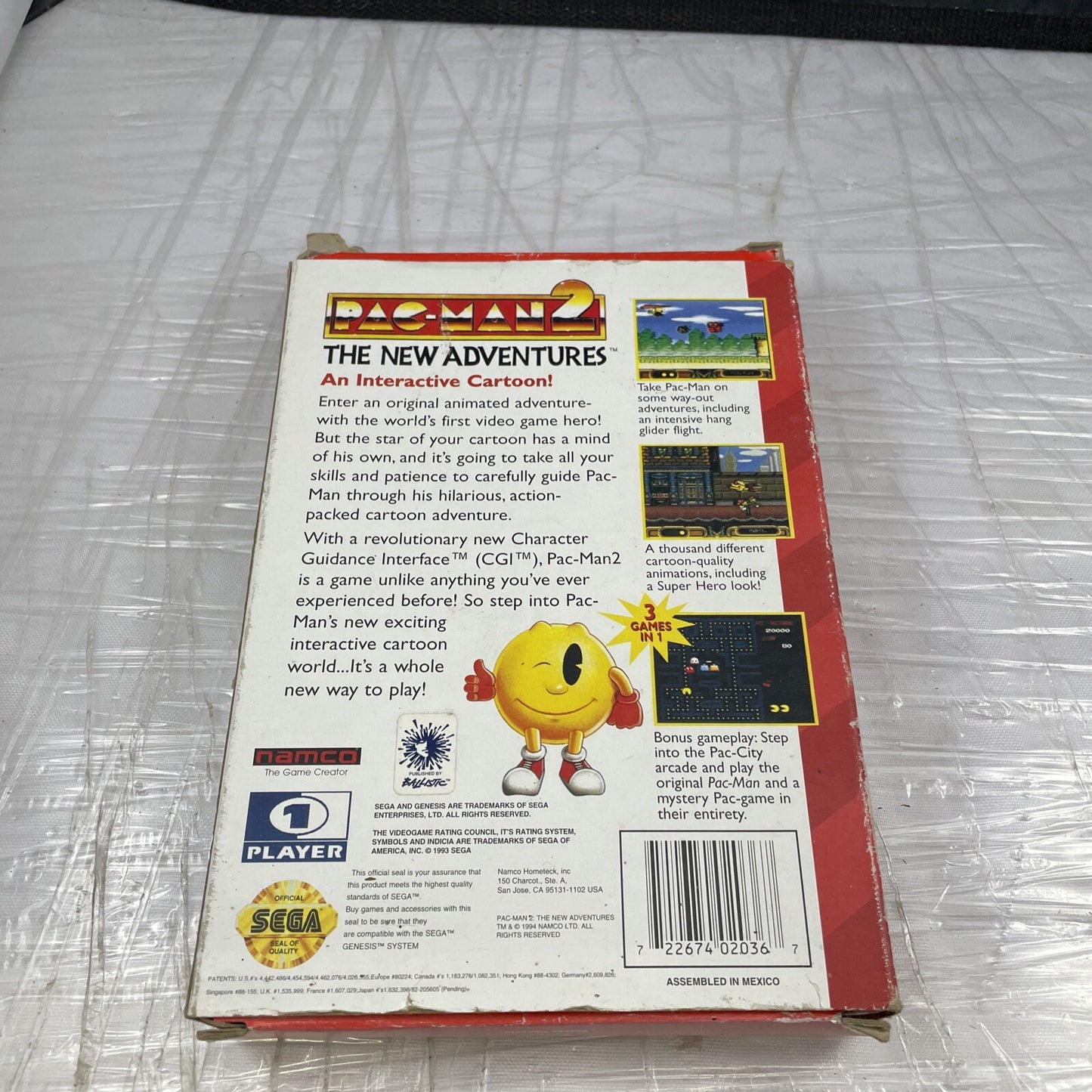 Pac-Man 2: The New Adventures (Sega Genesis, 1994) Cib W/Registration Card