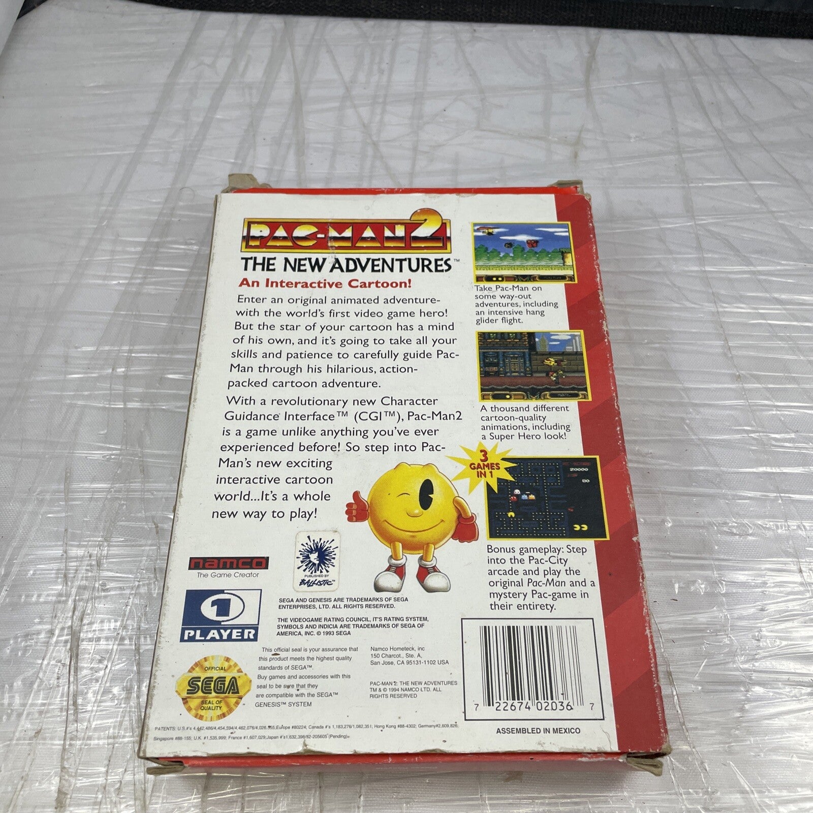 Pac-Man 2: The New Adventures (Sega Genesis, 1994) Cib W/Registration Card