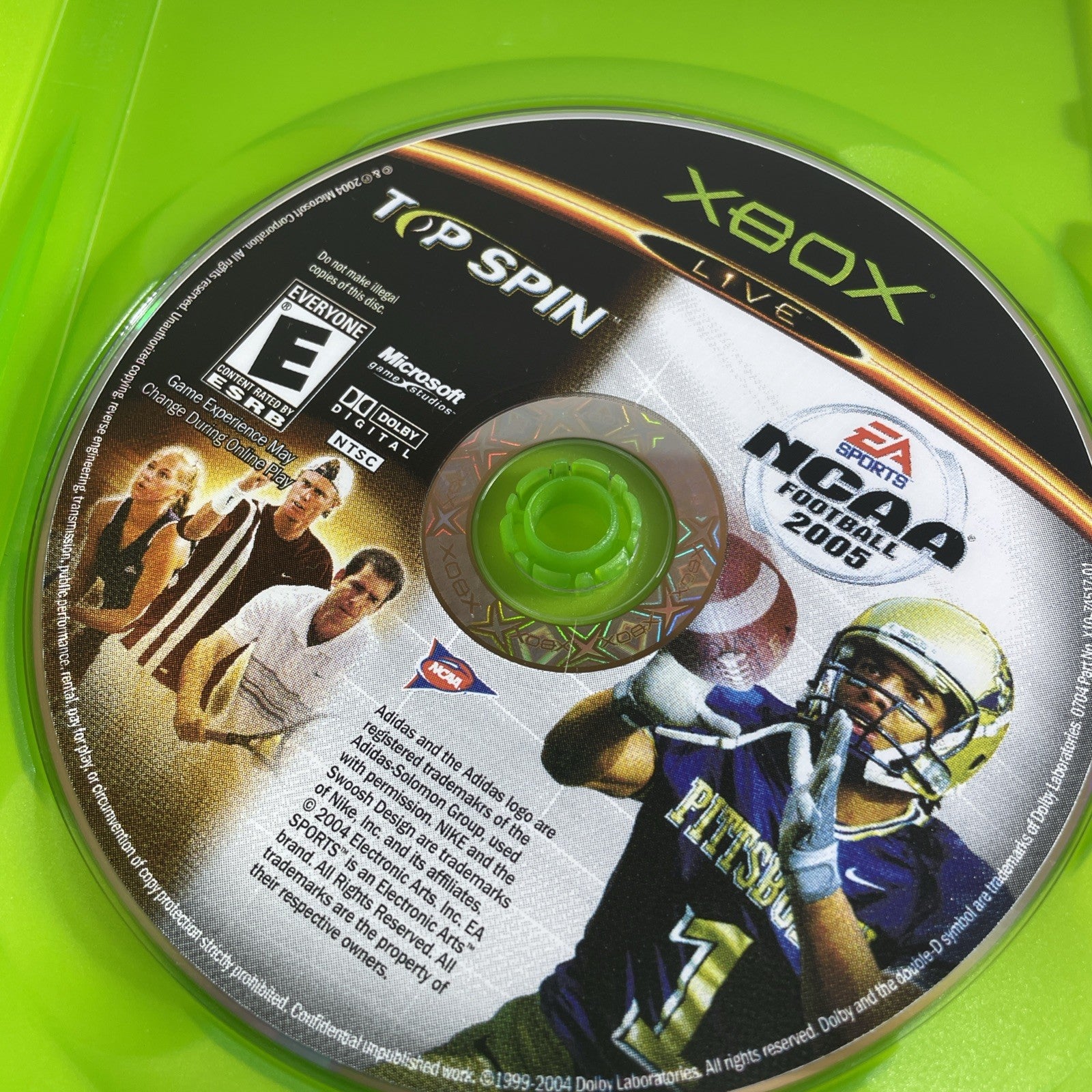 Tested NCAA Football/ Top Spin Tennis 2005 Original Xbox Game Complete 
