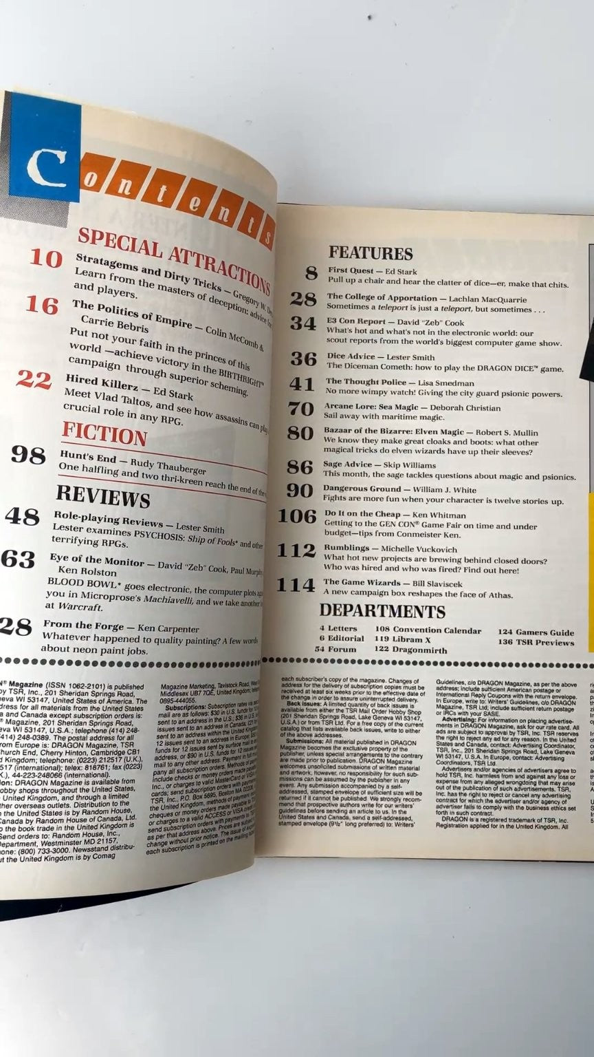 Dragon Magazine No. 220 Plotting and Scheming 1995 TSR D&D RPG