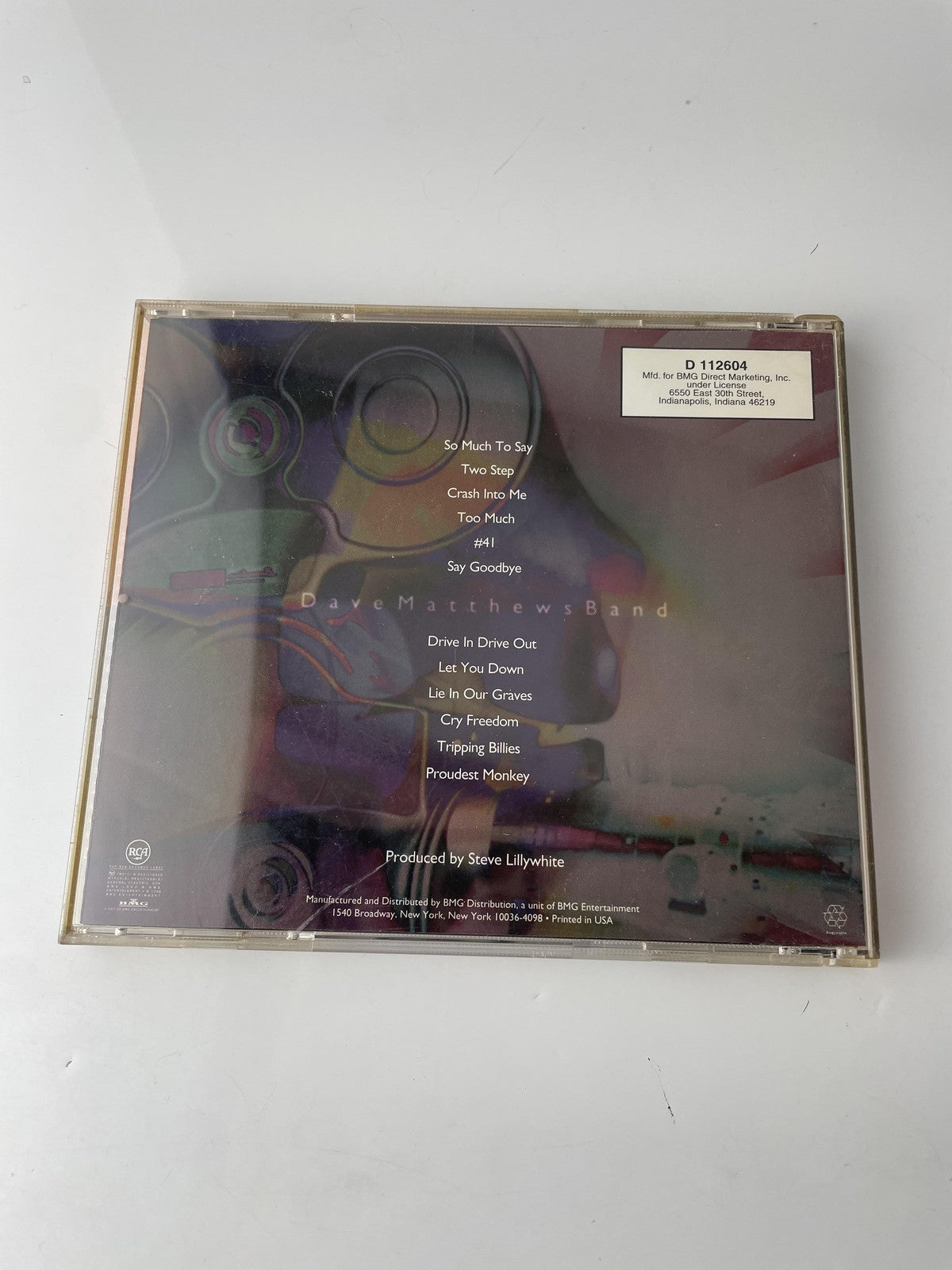 Vintage 1996 Dave Matthews Band Crash CD Album Rock RCA 66904-2 Made in USA