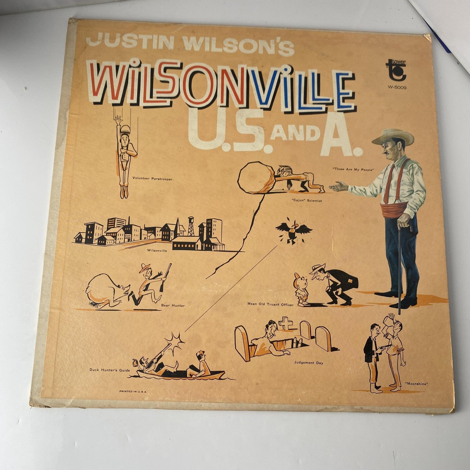 Vintage Justin Wilson Wilsonville U.S. And A. 12" Black Vinyl LP Tower Comedy