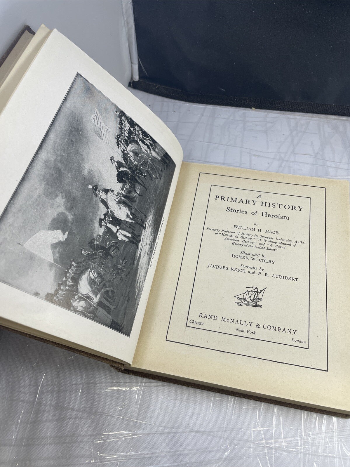 Antique Historical War Adventure Mace's Primary History Stories of Heroism 1909