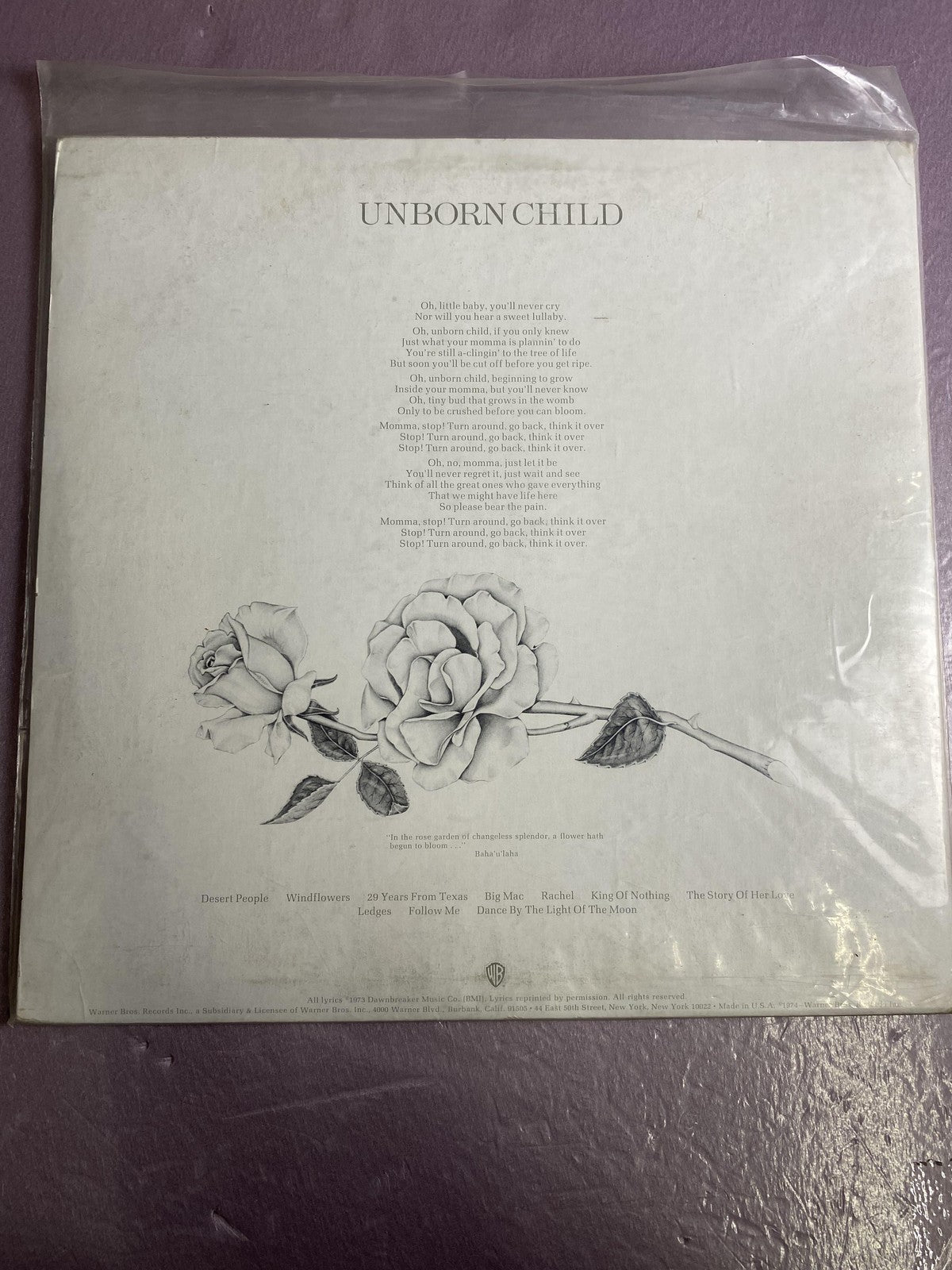 Vintage Seals & Crofts Unborn Child 12" Vinyl LP 1974 Warner Soft Folk Rock