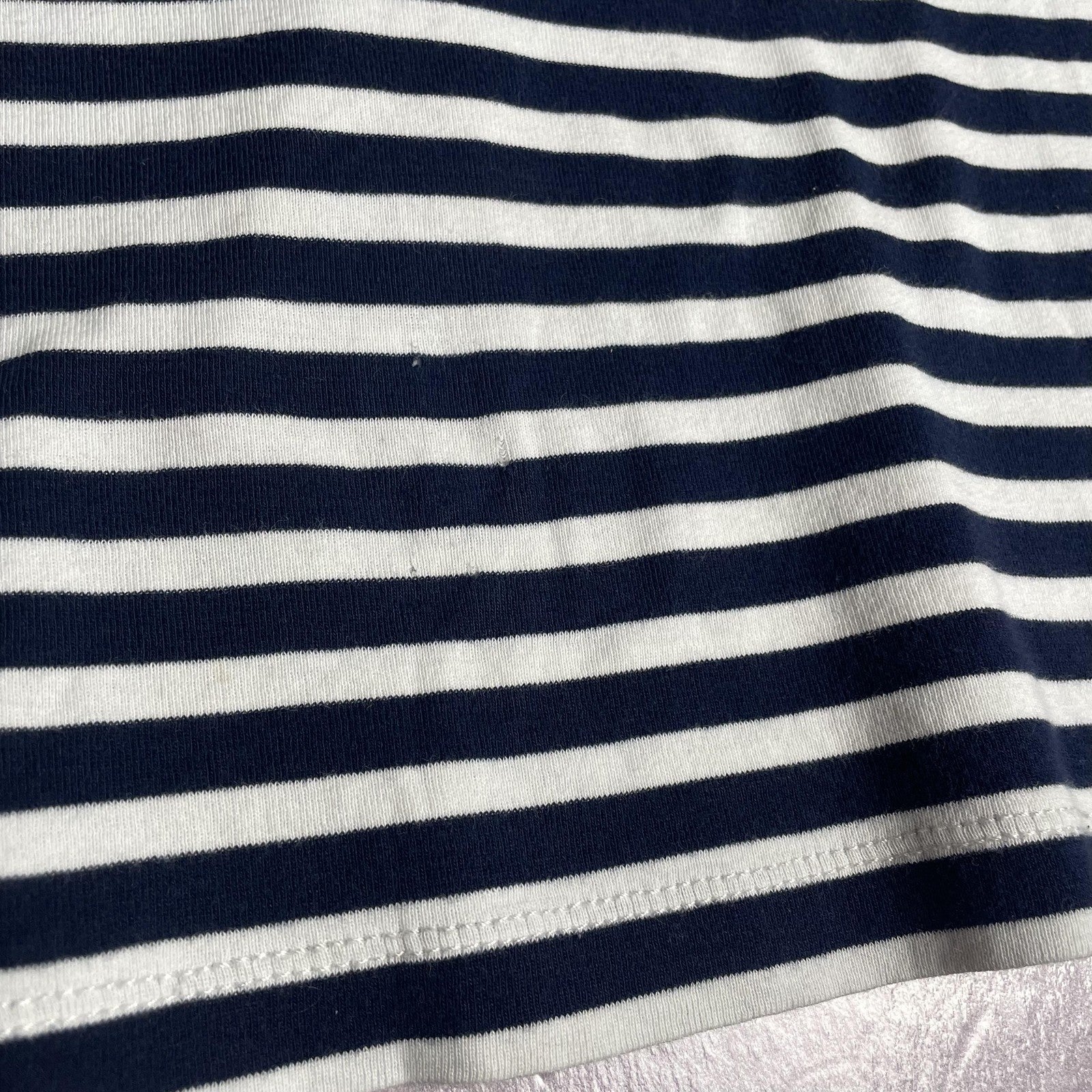 Lauren Ralph Lauren Shirt Womens Medium Navy White Striped Red Zip Nautical Top