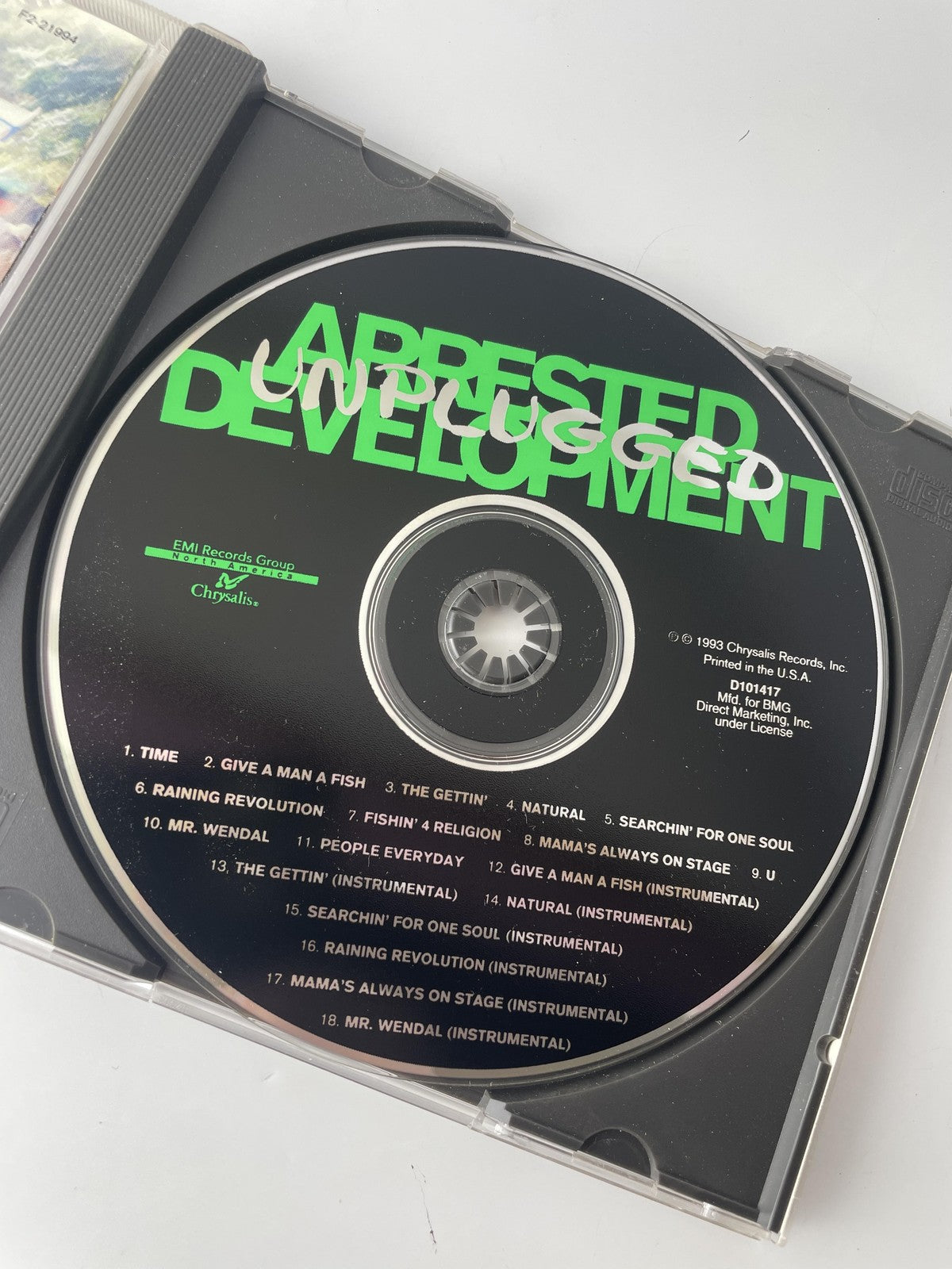 Arrested Development CD Unplugged Live Hip Hop Rap Chrysalis 1993 Made USA