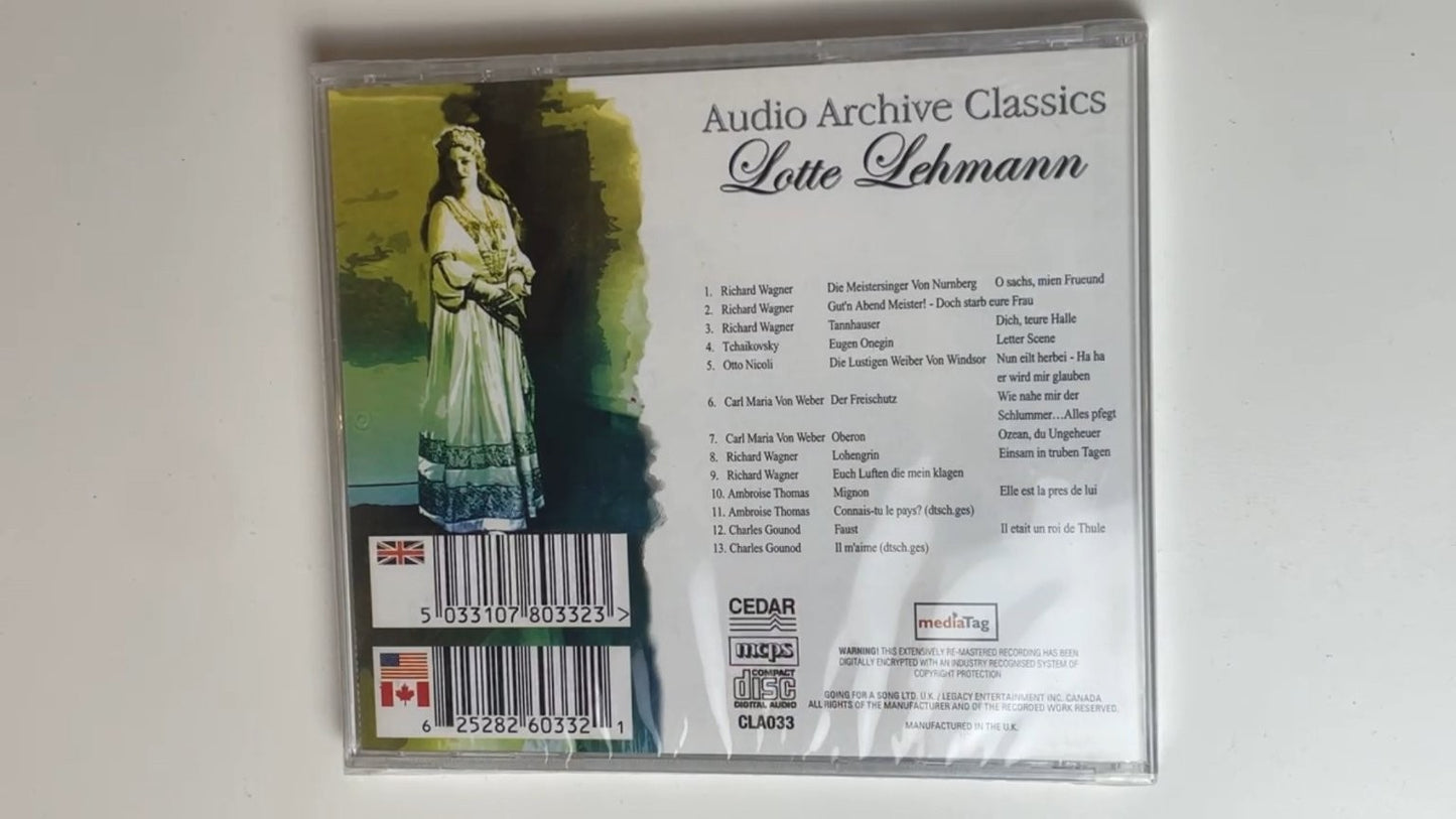 NEW! Lotte Lehmann Audio Archive Classics CD 1990s Opera Vocal Classic