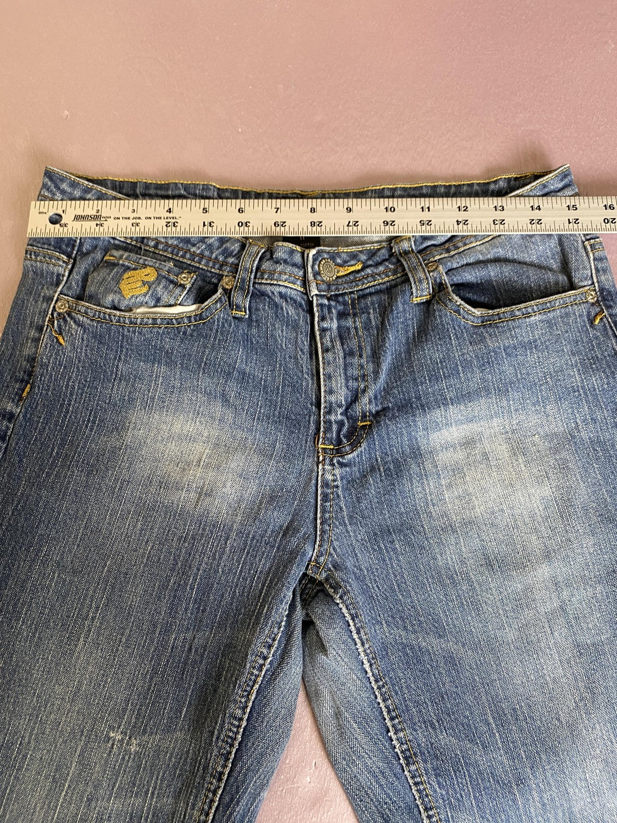 Rocawear Jeans Juniors 11 Blue Bootcut Mid Rise Studded Stretch Denim Pants