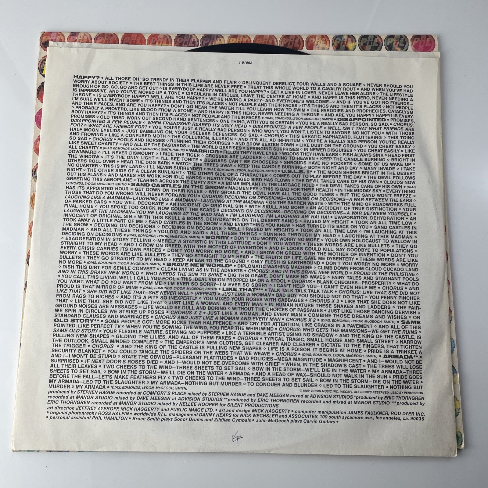 RARE Public Image Limited PIL 9 Album Vinyl Record Punk Post-Punk