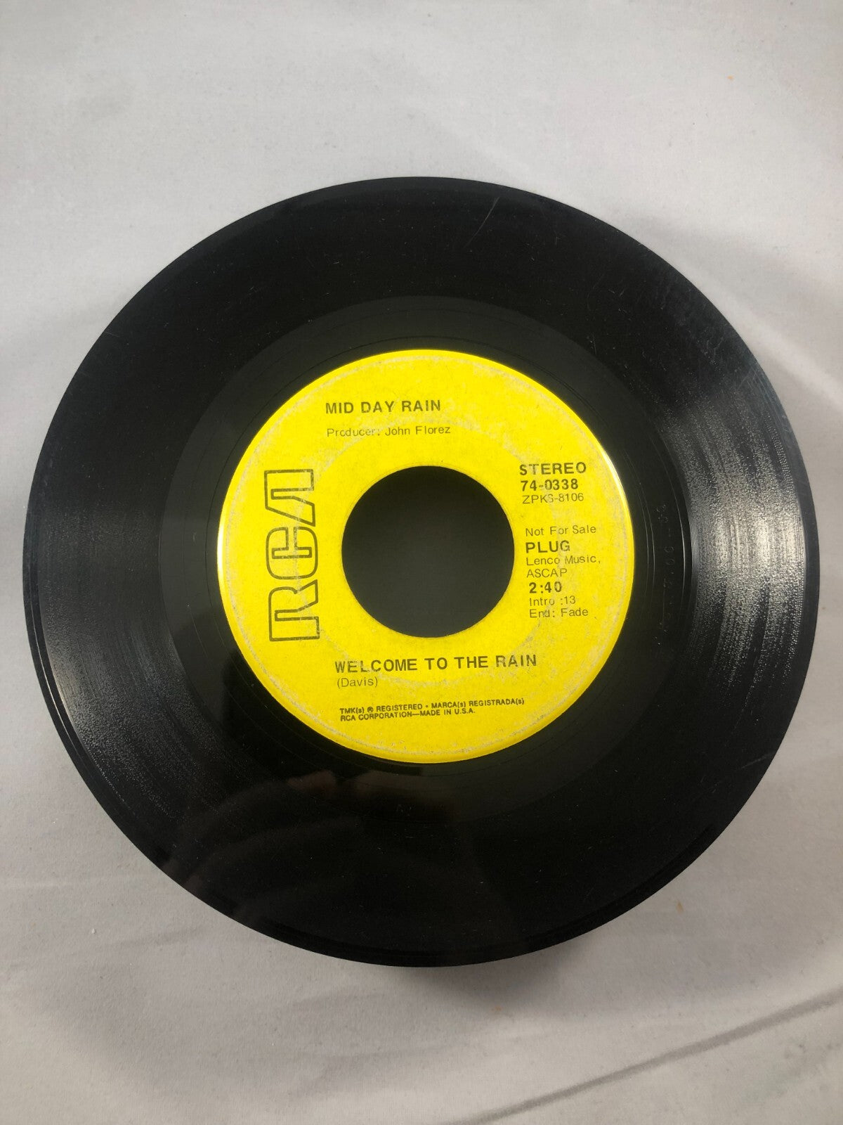 Mid Day Rain Welcome to the Rain/Friday Mourning PROMO 70s Psych Rock 45 RPM VG