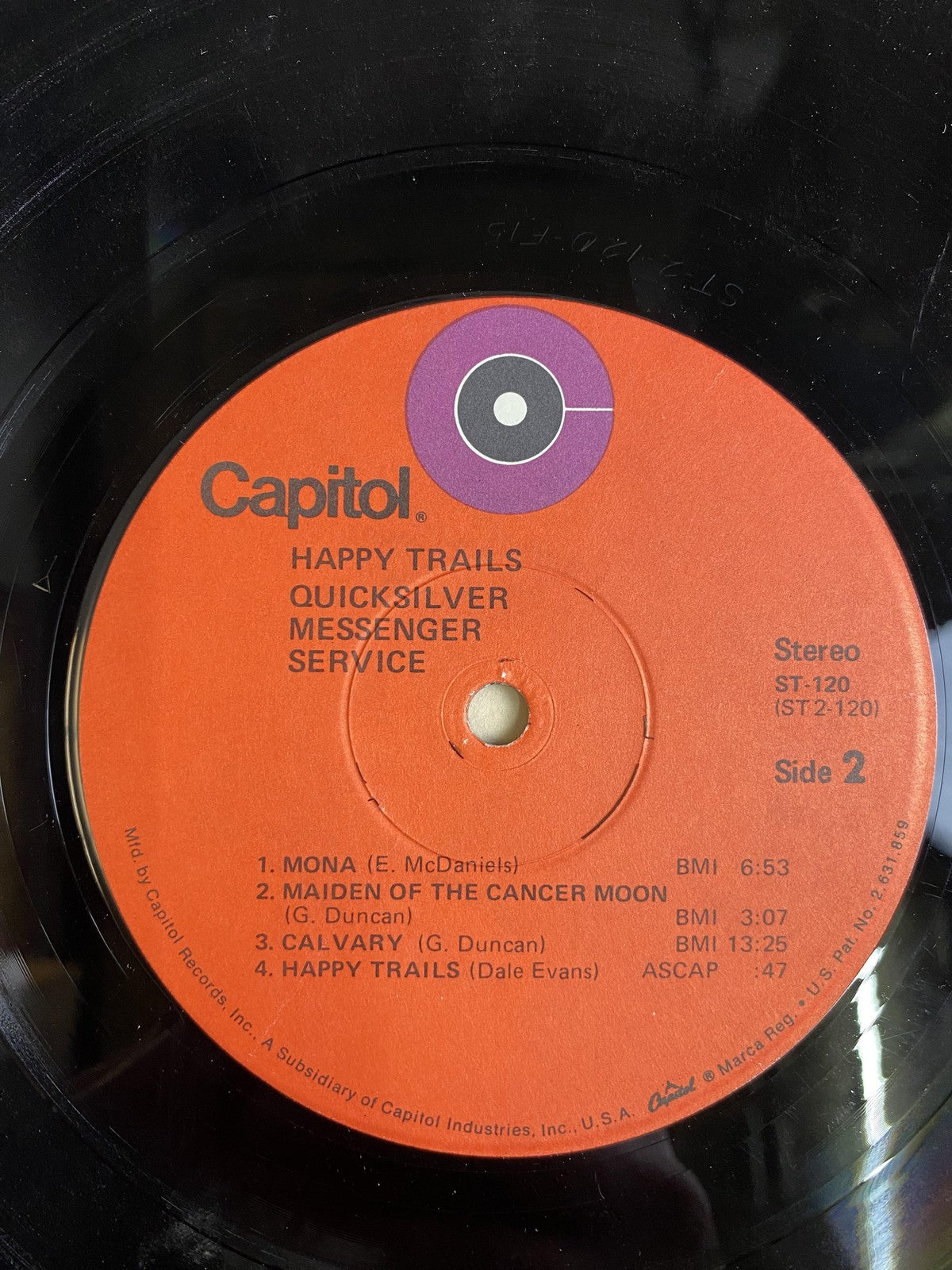 Vintage Quicksilver Messenger Service Happy Trails Vinyl 1969 Capitol Psych Rock