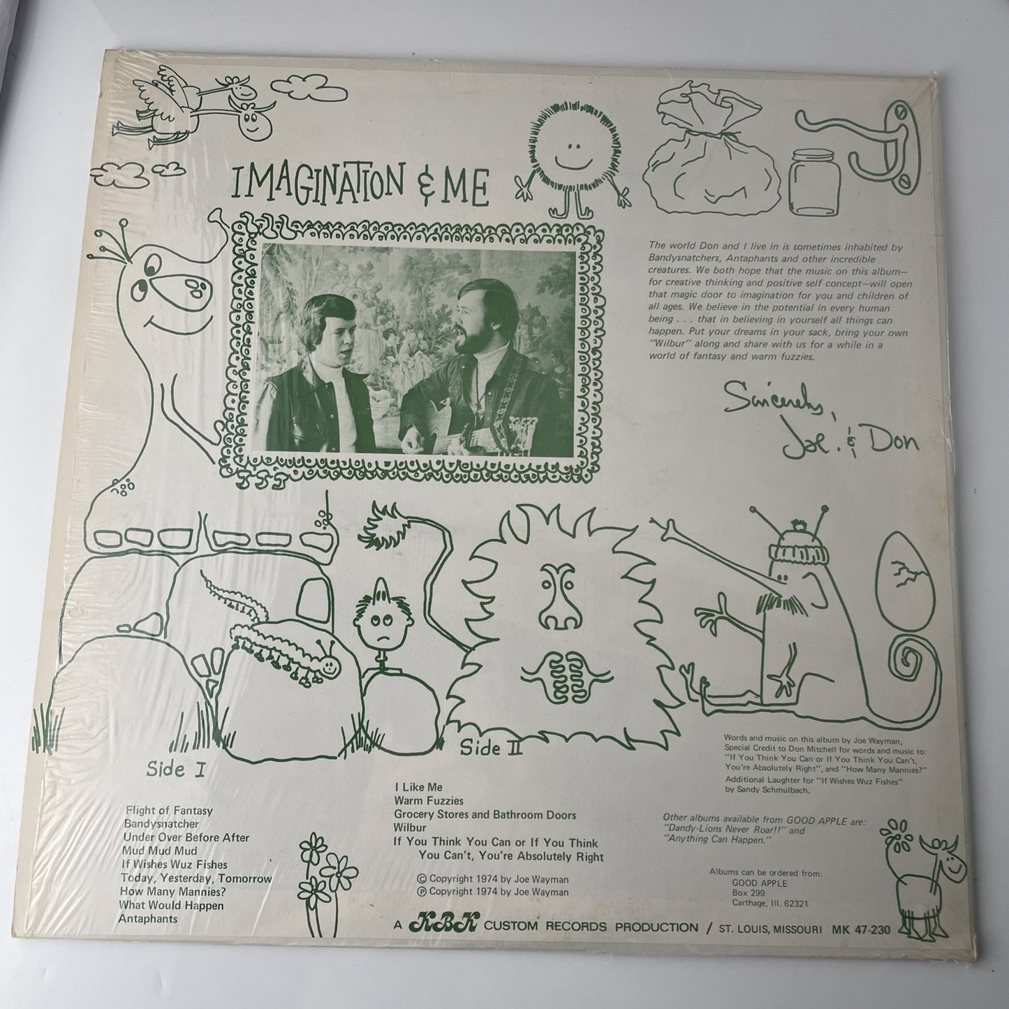 Joe Wayman With Don Mitchell  Imagination & Me  Good Apple  MK 47-230  VG+
