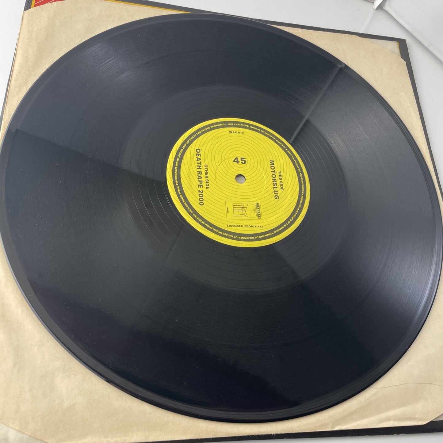 12" 45RPM SINGLE~ WISEBLOOD~ 1985~ MOTORSLUG~ CANADA IMPORT