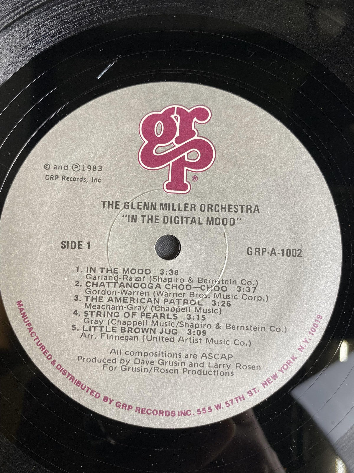 Vintage Glenn Miller Orchestra In The Digital Mood Vinyl LP 1983 GRP Big Band