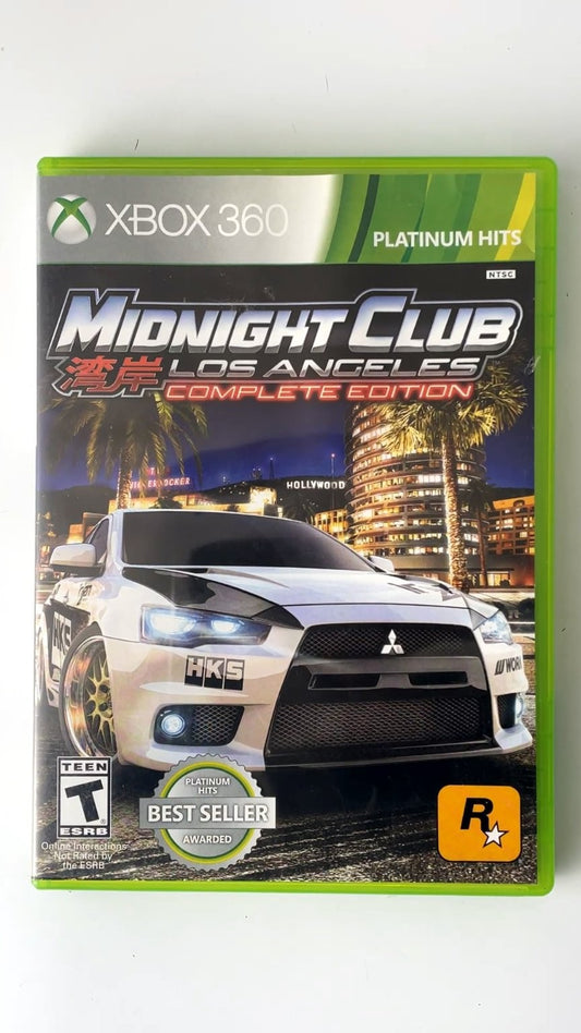 Midnight Club Los Angeles Complete Edition Xbox 360 Video Game Platinum Hits