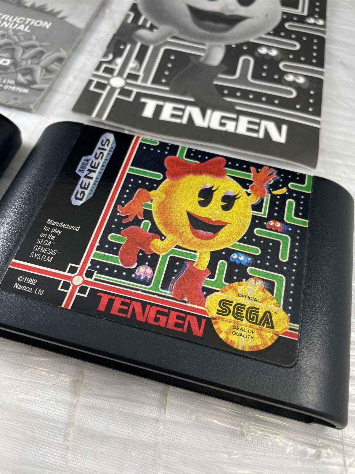 Pac Man 2 & Ms Pac Man With Manuals Lot Of 2 Sega Genesis Loose Games Tested