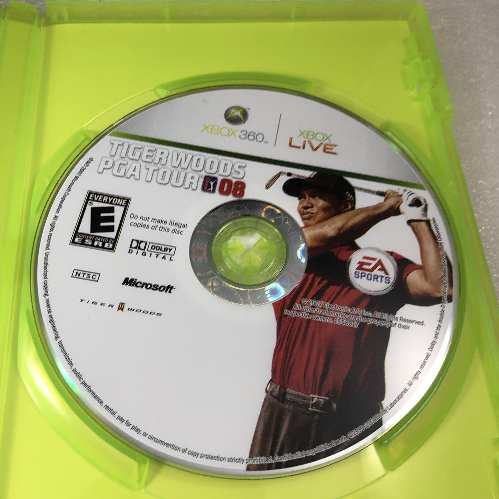 Tiger Woods PGA Tour 08 (Microsoft Xbox 360) NTSC GAME COMPLETE with MANUAL VG