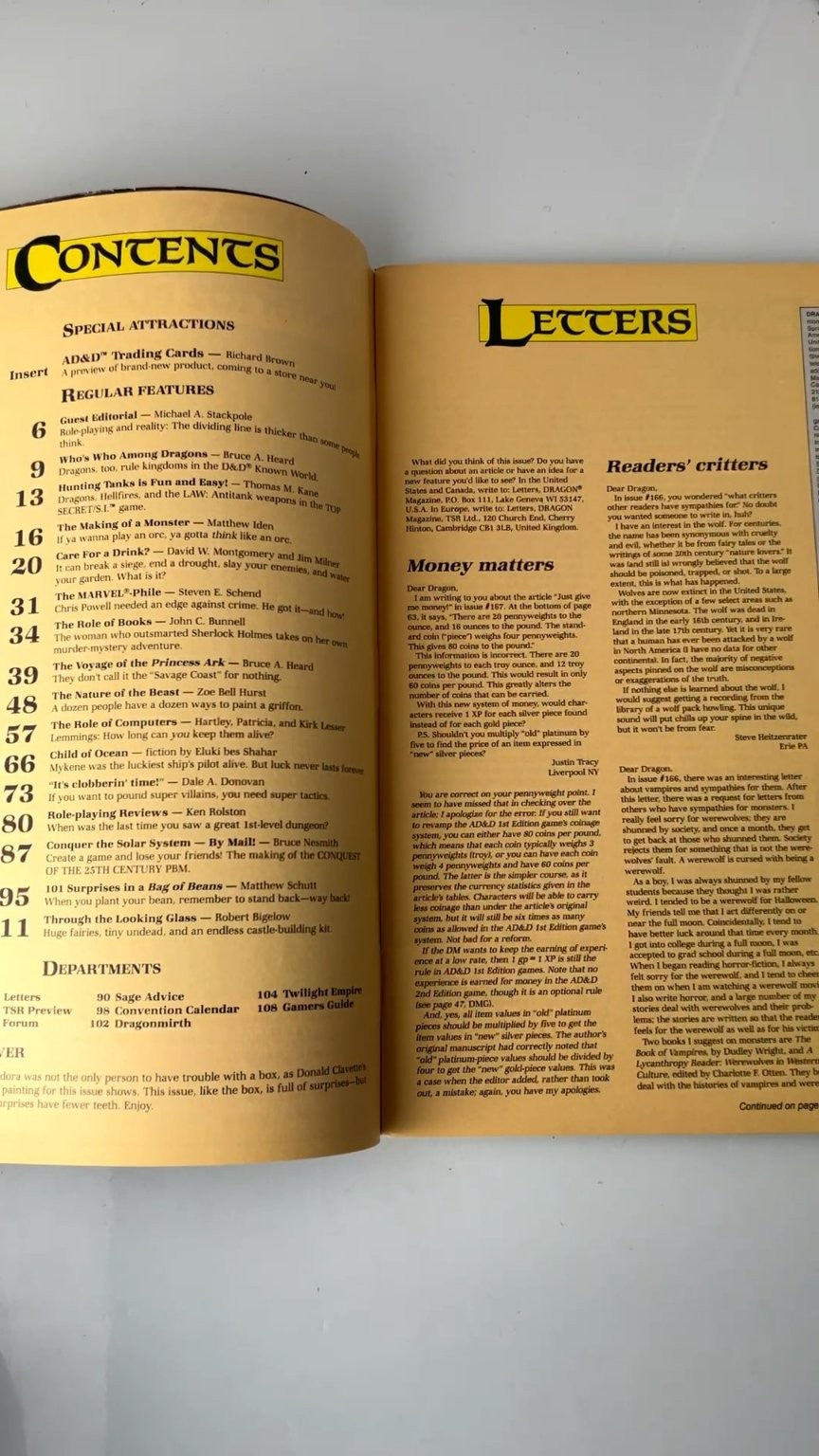 Dragon Magazine #171 TSR 1991 AD&D Trading Cards Illustrated